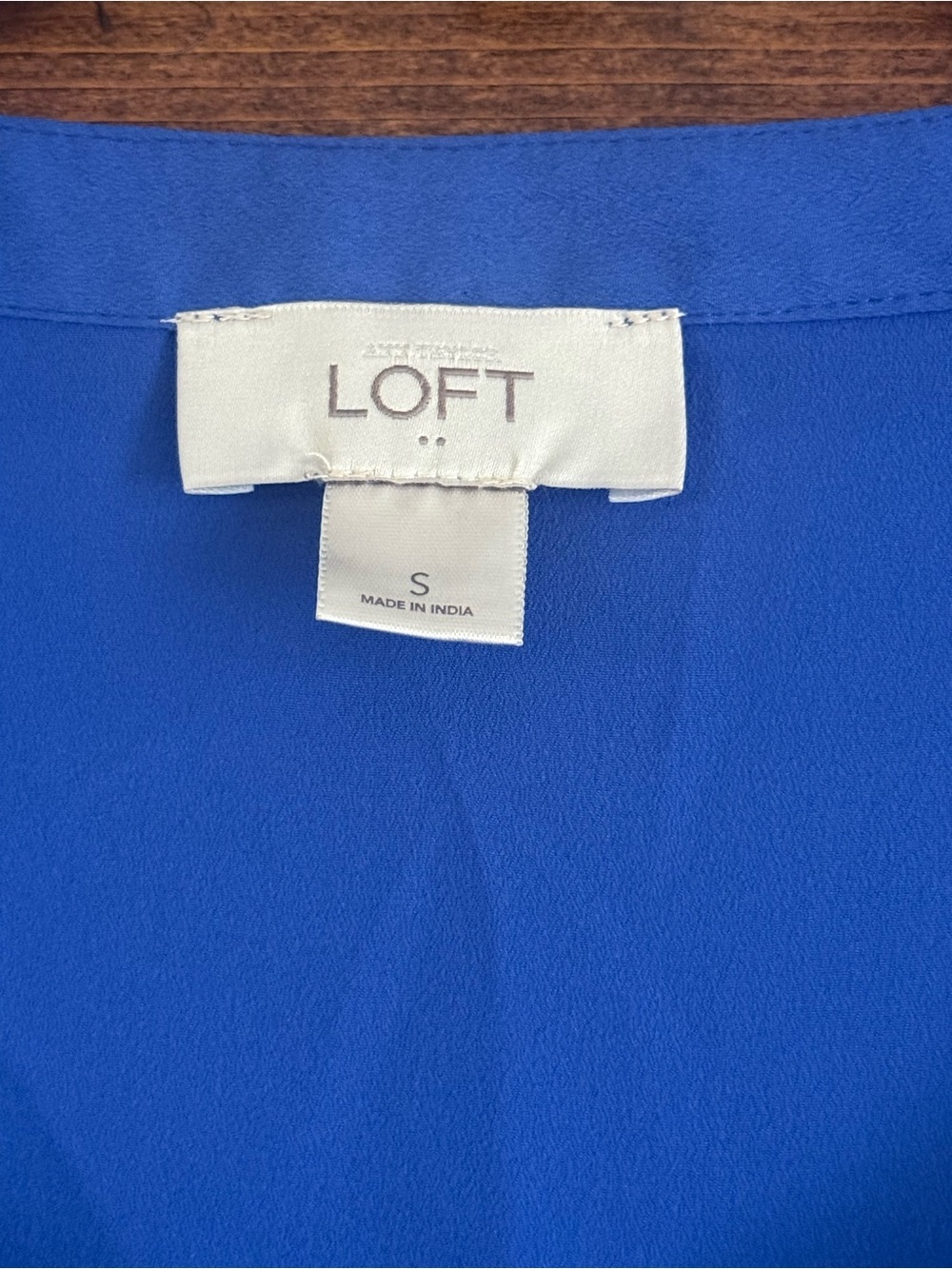 LOFT Royal Blue Pleated Blouse - Picture 4 of 4